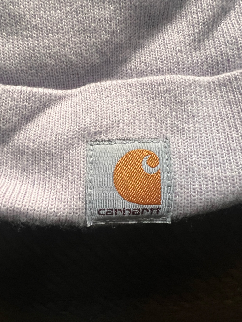 Carhartt Light grey Beanie with Orange Logo Patch